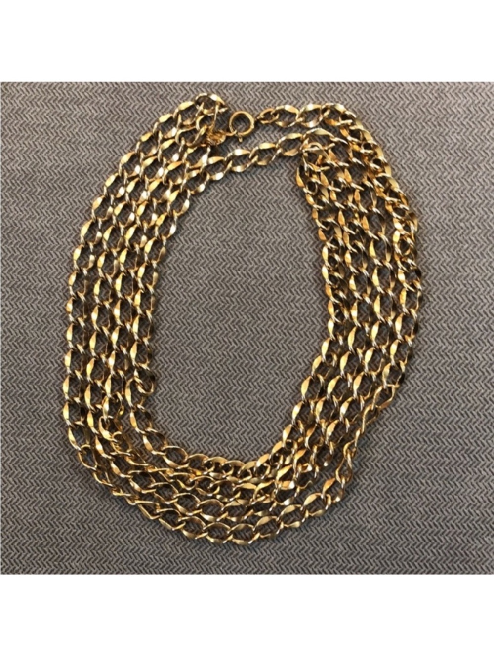 Accessocraft NYC Vintage Long Chain Link Gold Tone Necklace